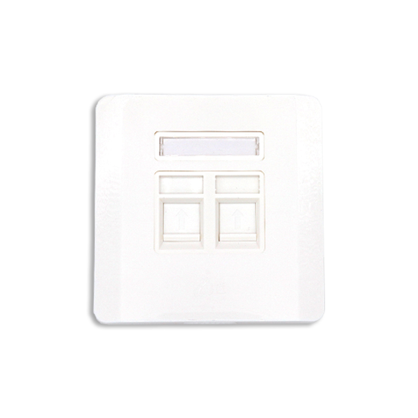 86mm×86mm Dual Port Shuttered Faceplate